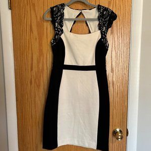 Mini Black & White Lacy Dress